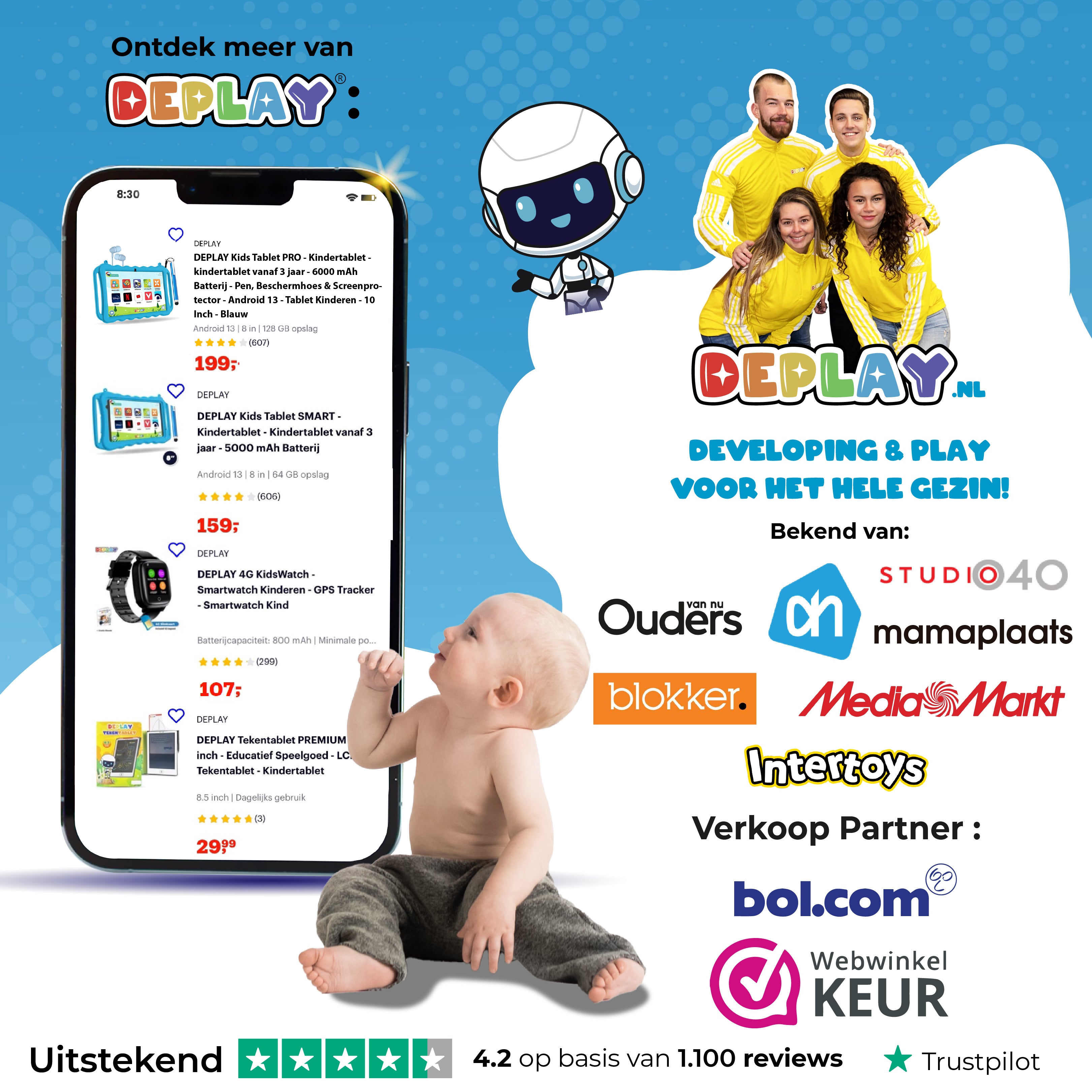 DEPLAY Tekentablet 11'| 3-8 Jaar