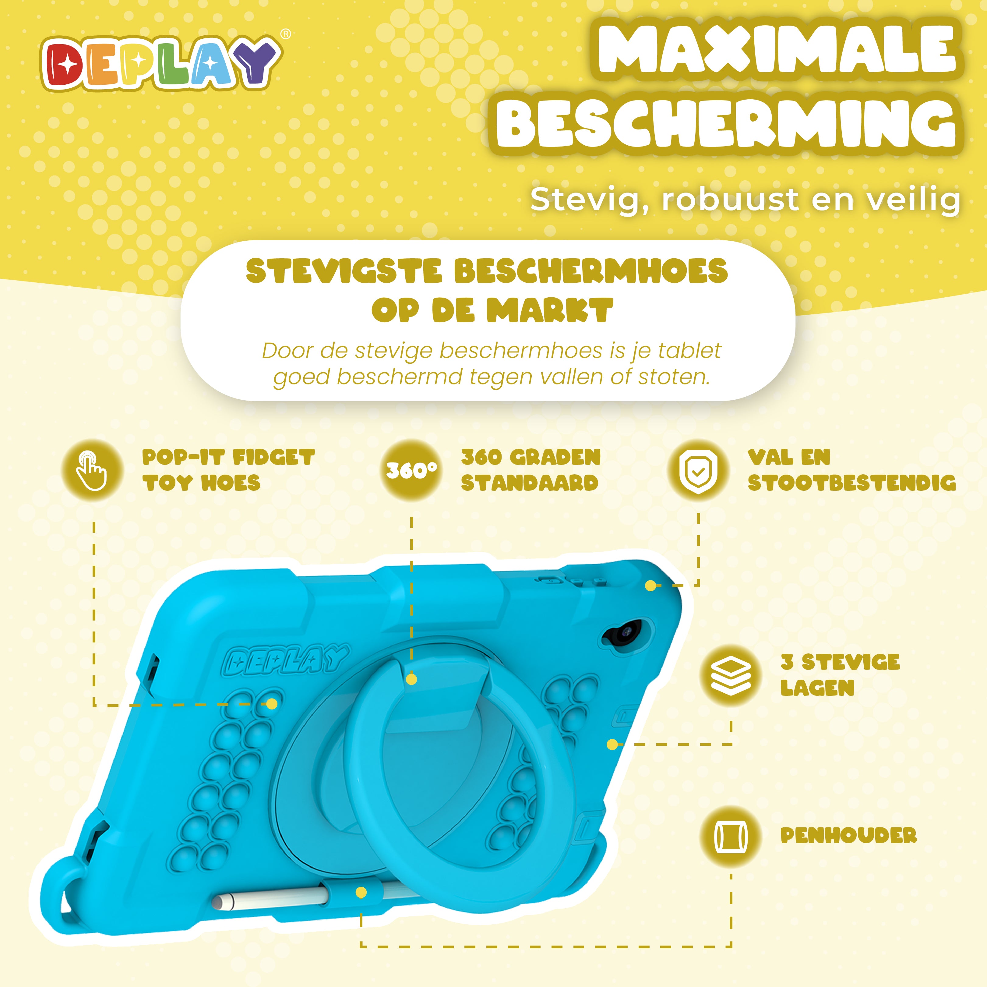 DEPLAY Kids Tablet SMART 5 | Beste Kindertablet | Blauw of Roze