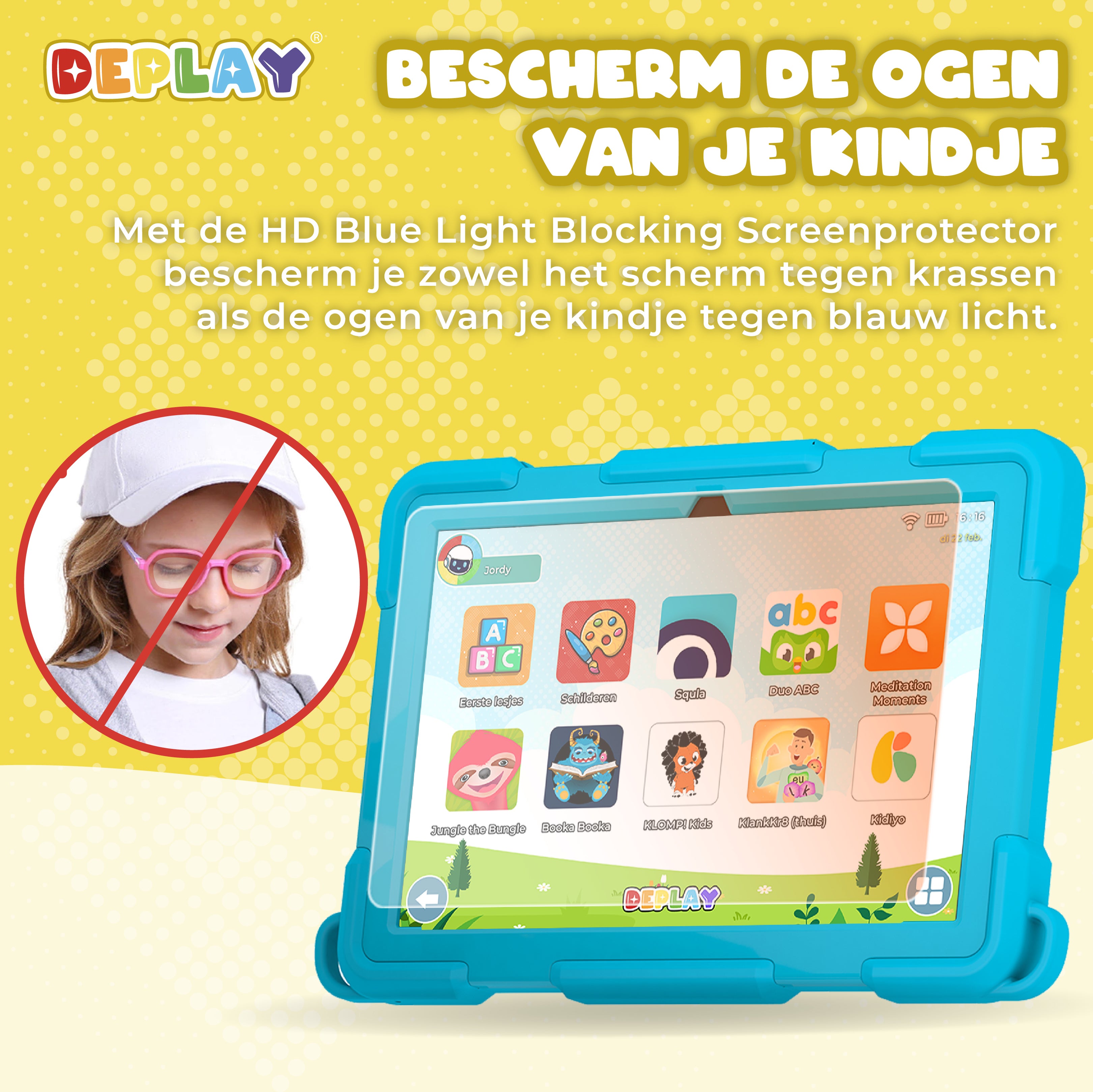 DEPLAY Kids Tablet (10') PRO 4 | Beste Kindertablet | Blauw of Roze