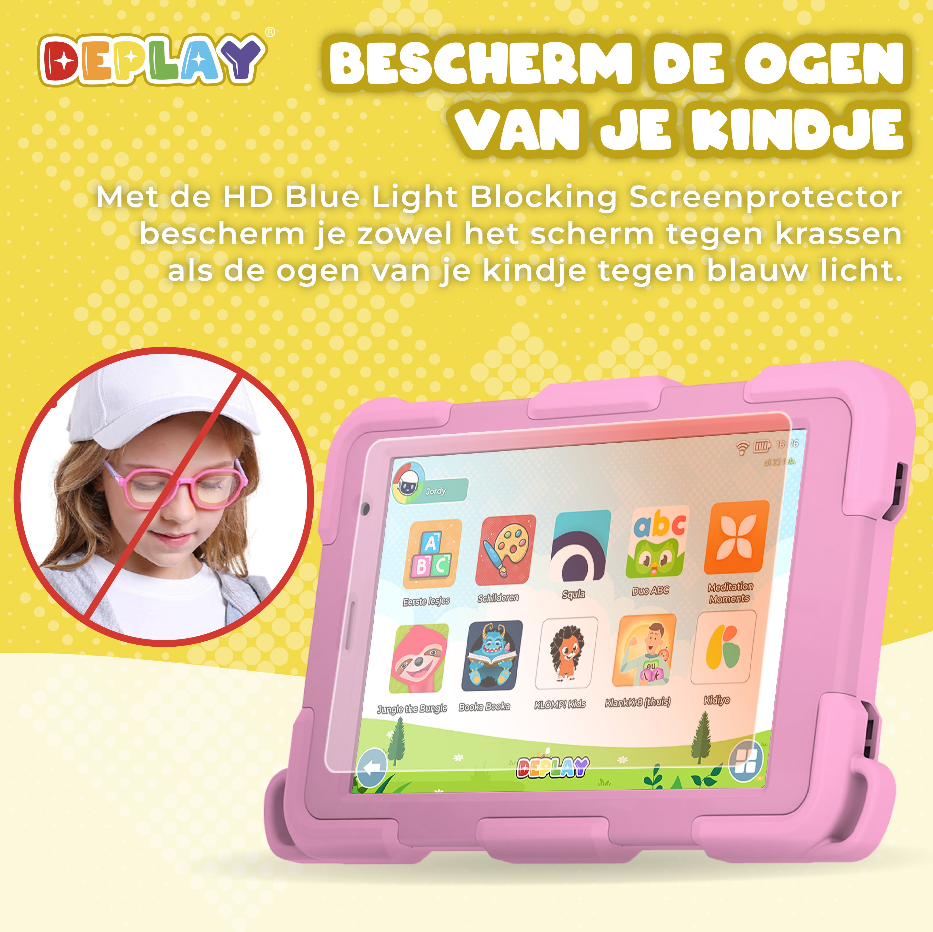 DEPLAY Kids Tablet SMART 5 | Veilige Schermtijd met Oudercontrole (Blauw of Roze)