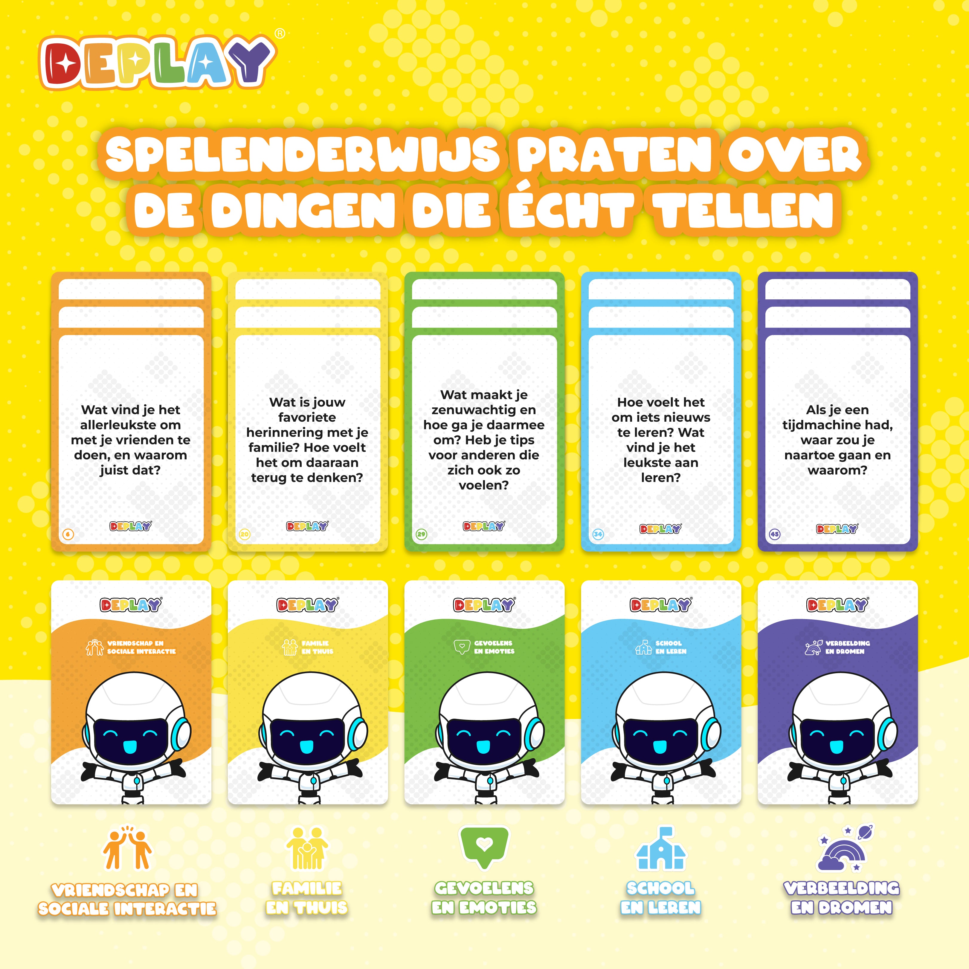 DEPLAY Gespreksstarters - Voor échte gesprekken met je kind! (6+ jaar)