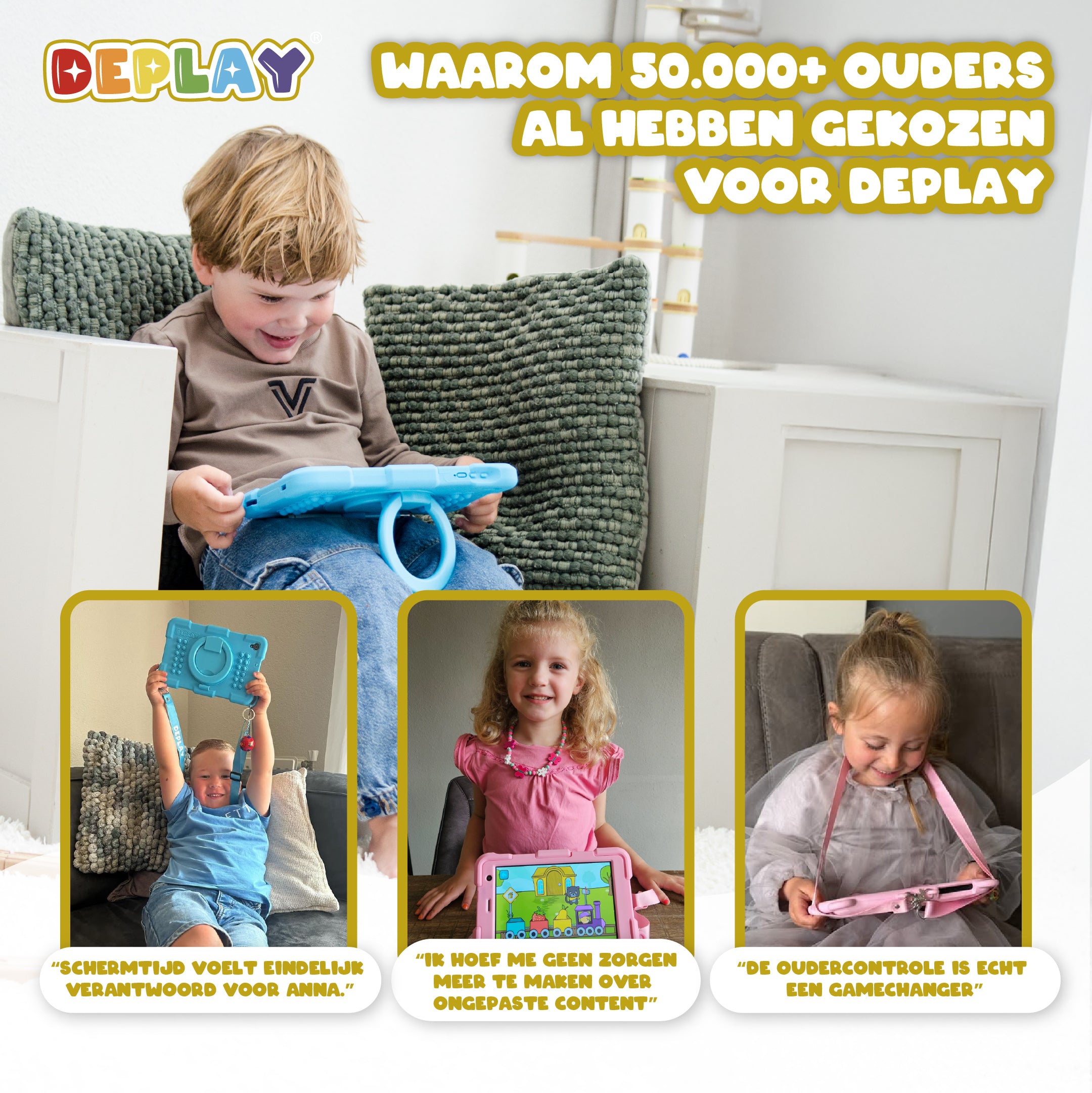 DEPLAY Kids Tablet SMART 5 | Beste Kindertablet | Blauw of Roze