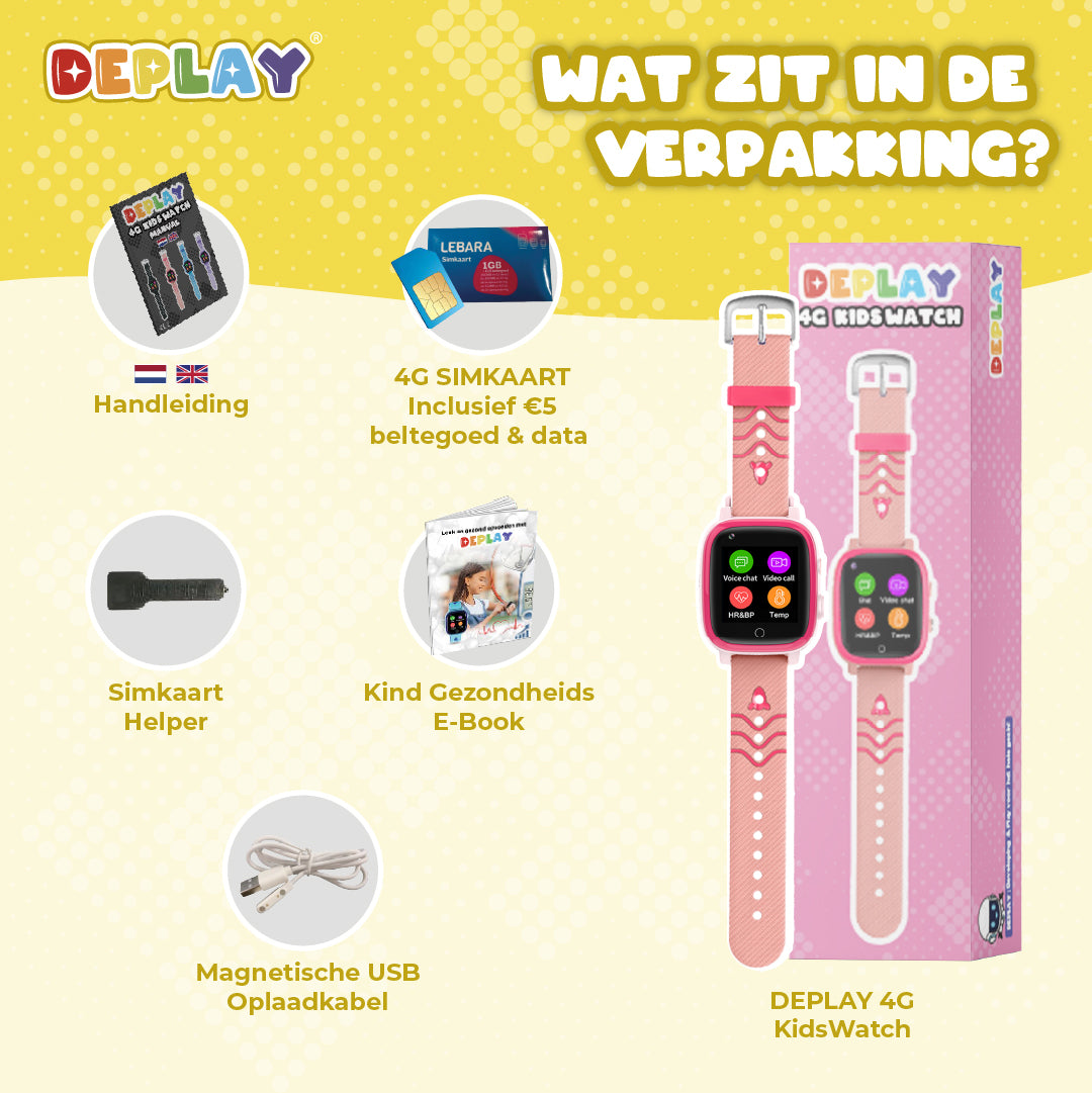 DEPLAY 4G KidsWatch Hero | 8-12 jaar | GPS Horloge Kind
