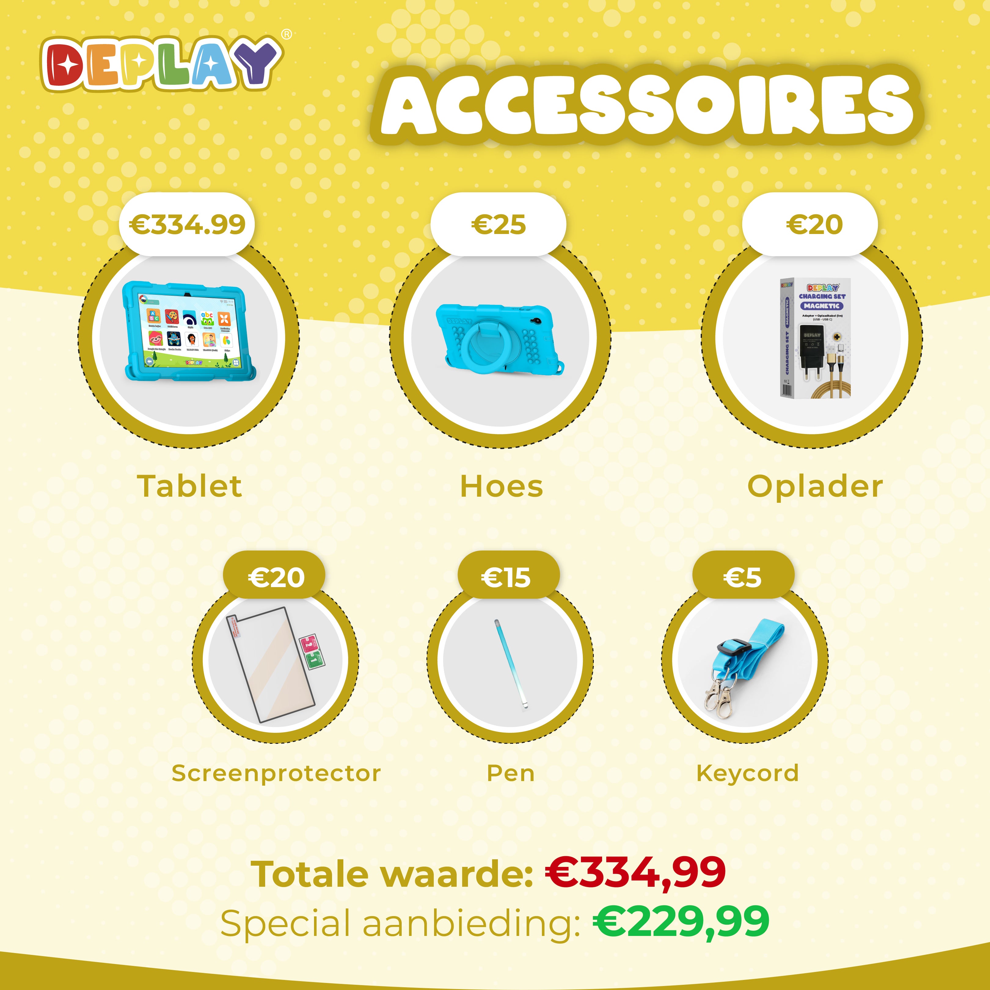 DEPLAY Kids Tablet (10') PRO 4 | Beste Kindertablet | Blauw of Roze