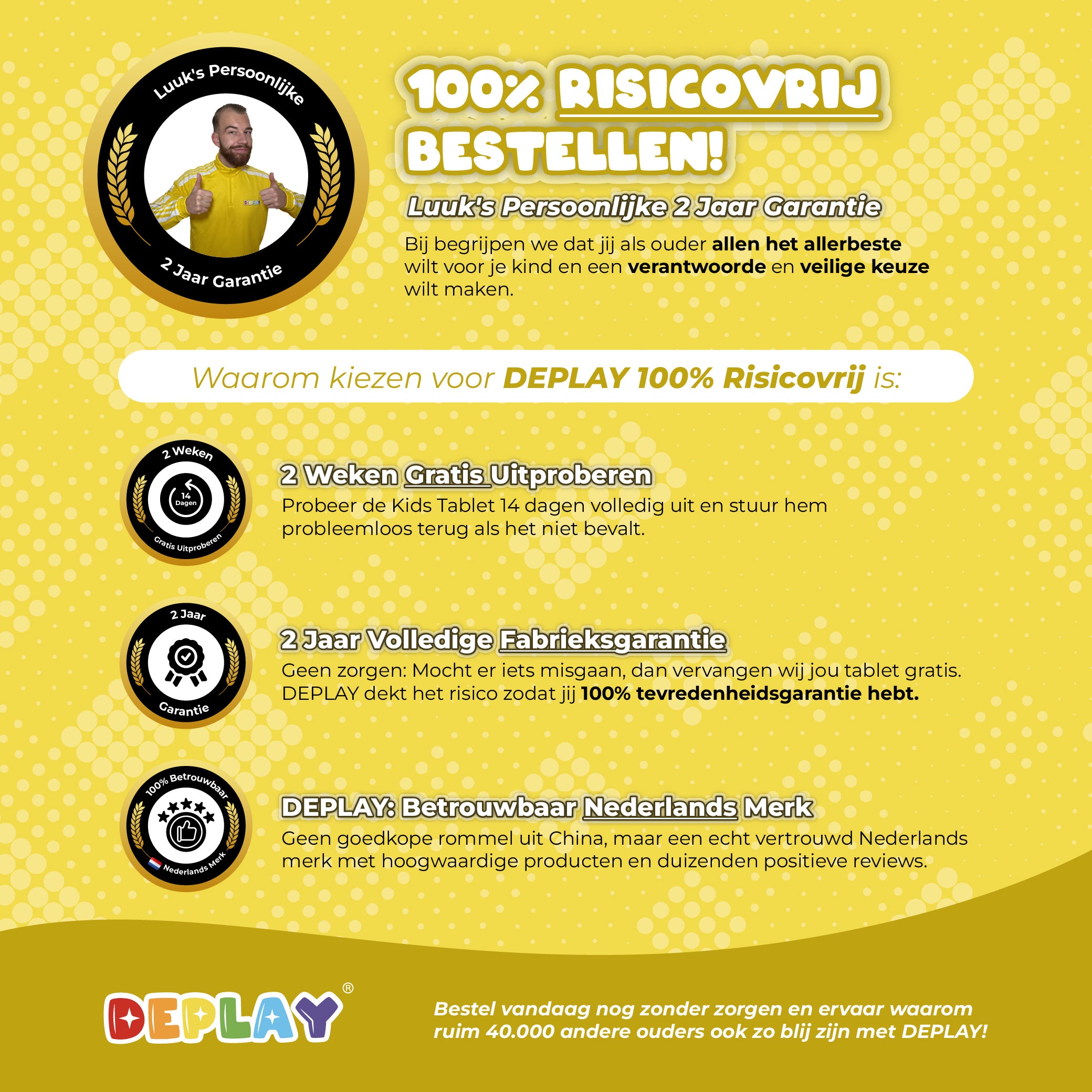 DEPLAY Kids Tablet (10') PRO 4 | Beste Kindertablet | Blauw of Roze