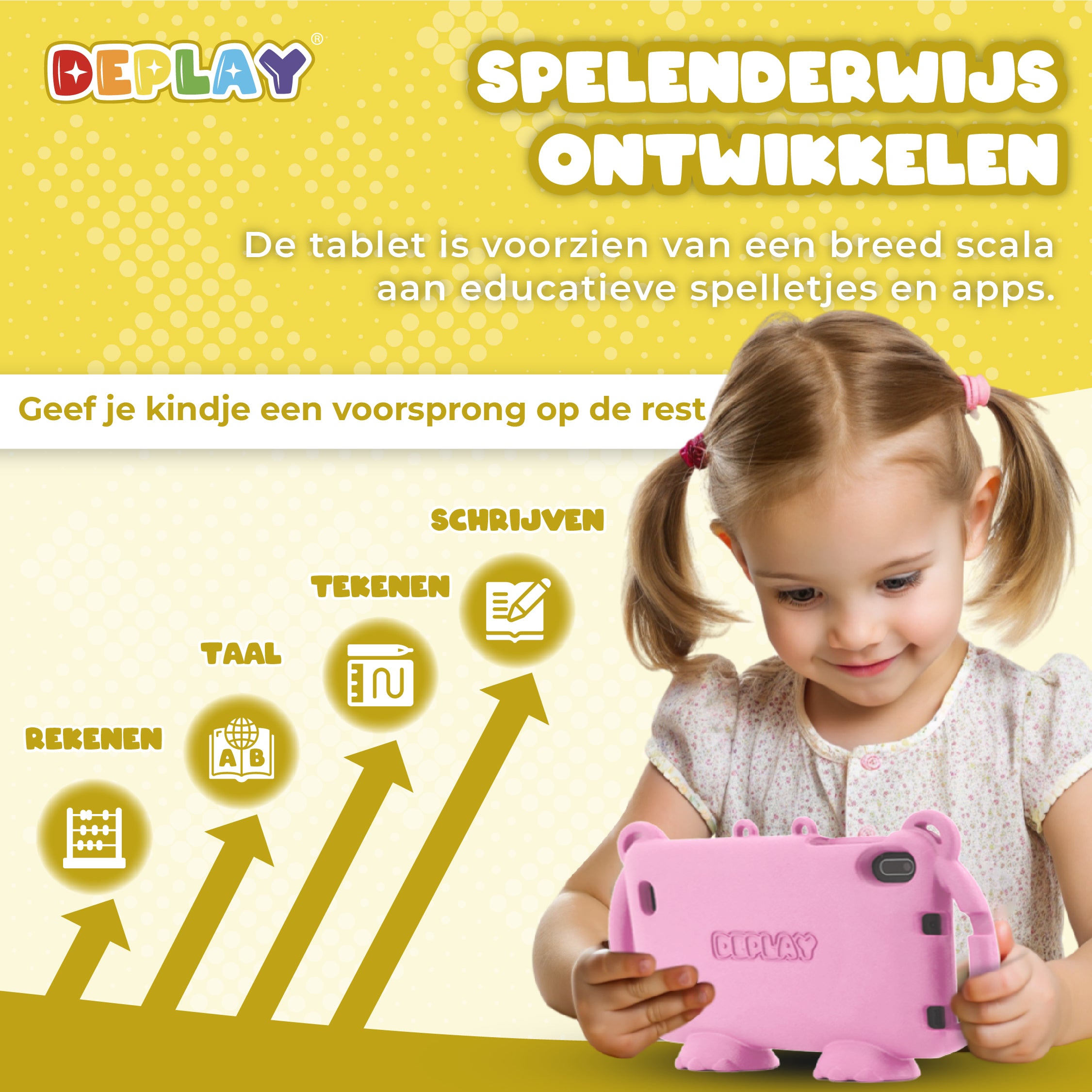 DEPLAY Kids Tablet LITE 4 (7'') | Beste Kindertablet | Blauw of Roze
