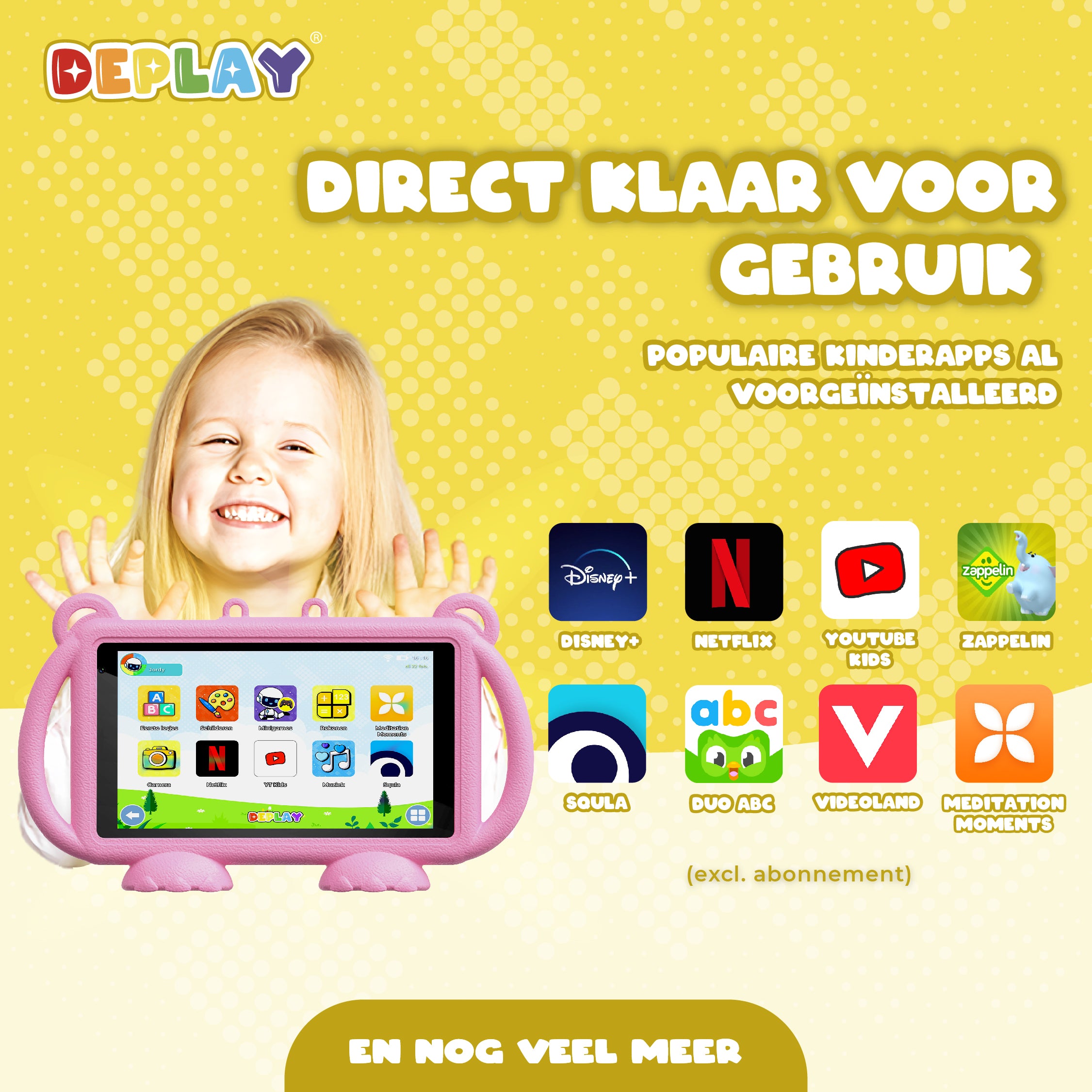 DEPLAY Kids Tablet LITE 4 (7'') | Beste Kindertablet | Blauw of Roze