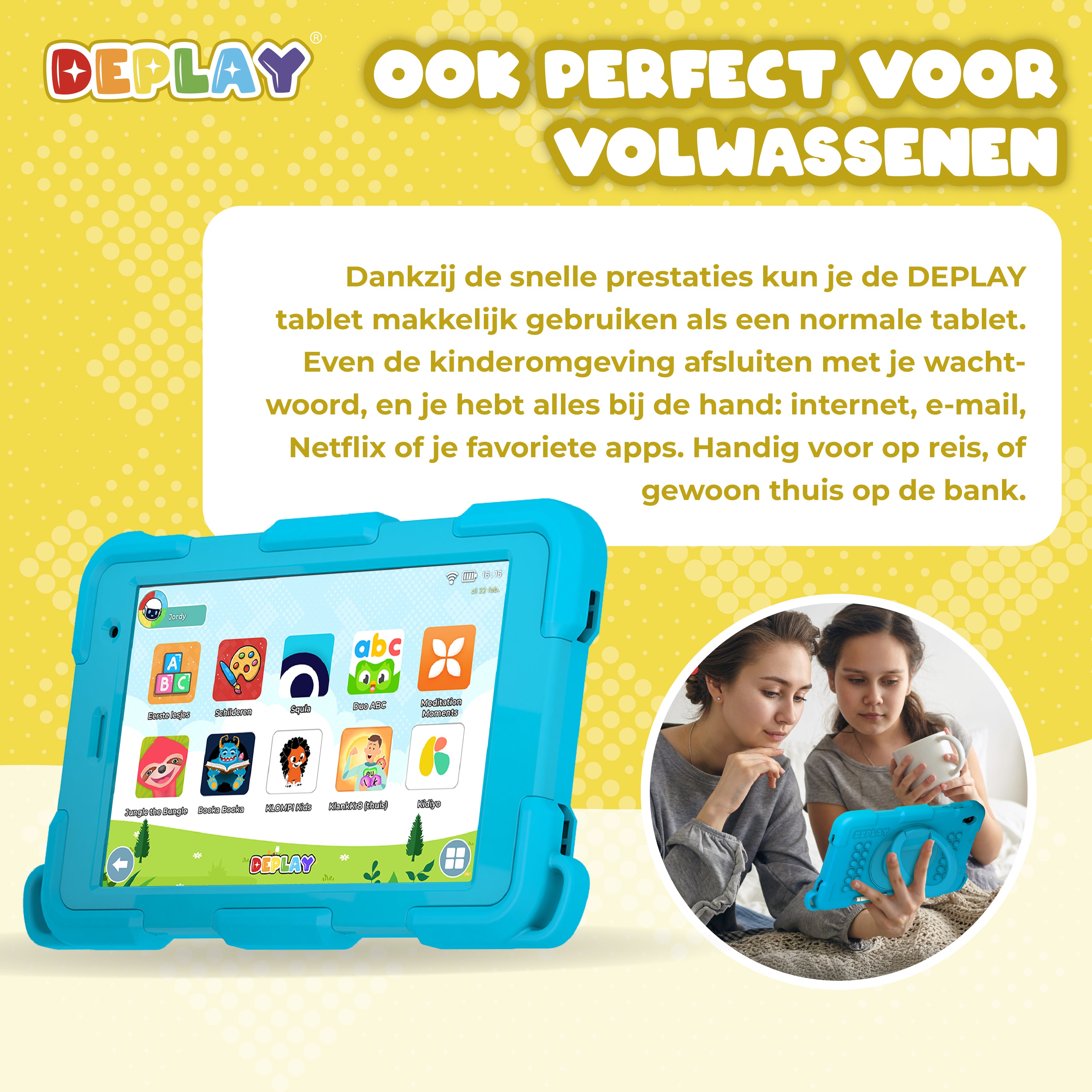 DEPLAY Kids Tablet SMART 5 | Beste Kindertablet | Blauw of Roze