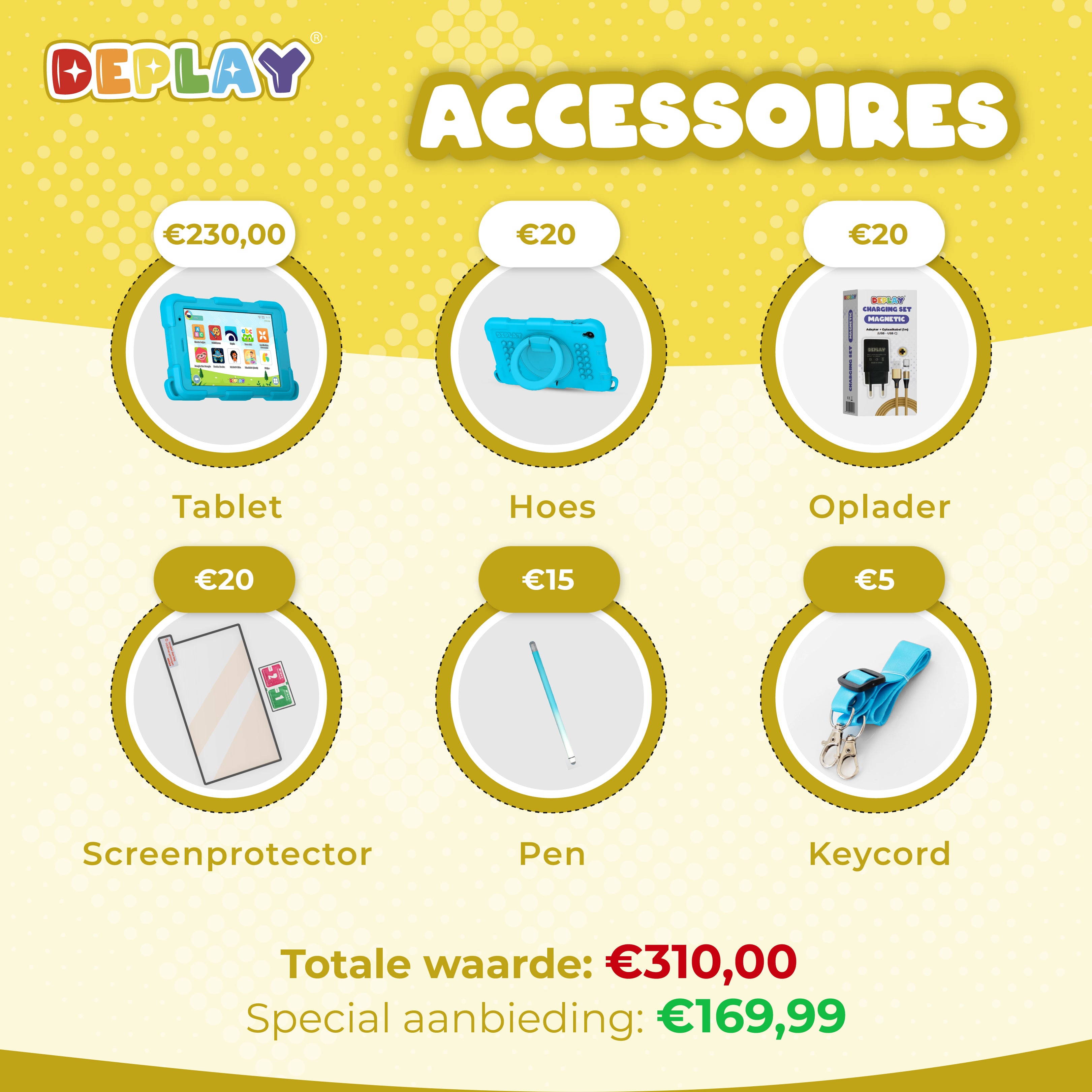 DEPLAY Kids Tablet SMART 5 | Beste Kindertablet | Blauw of Roze