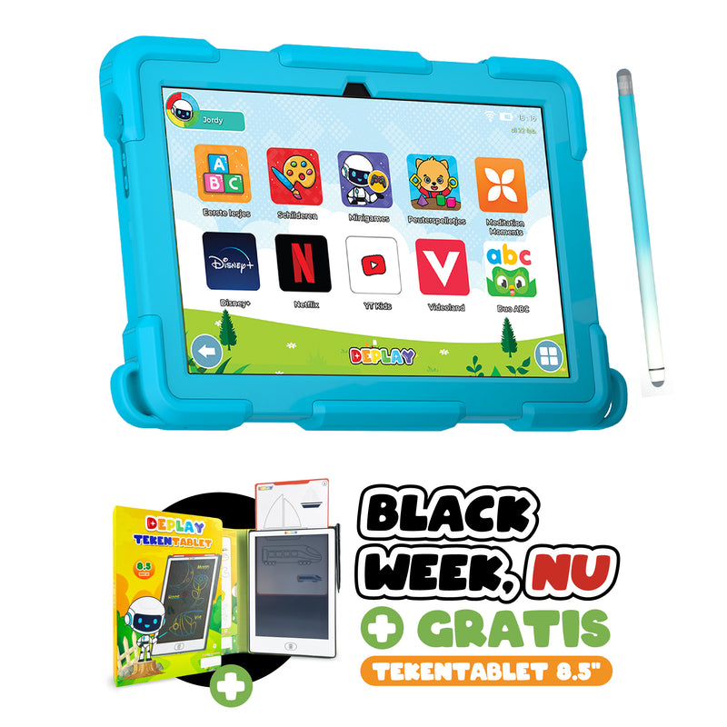 DEPLAY Kids Tablet (10') PRO 4 | Beste Kindertablet | Blauw of Roze