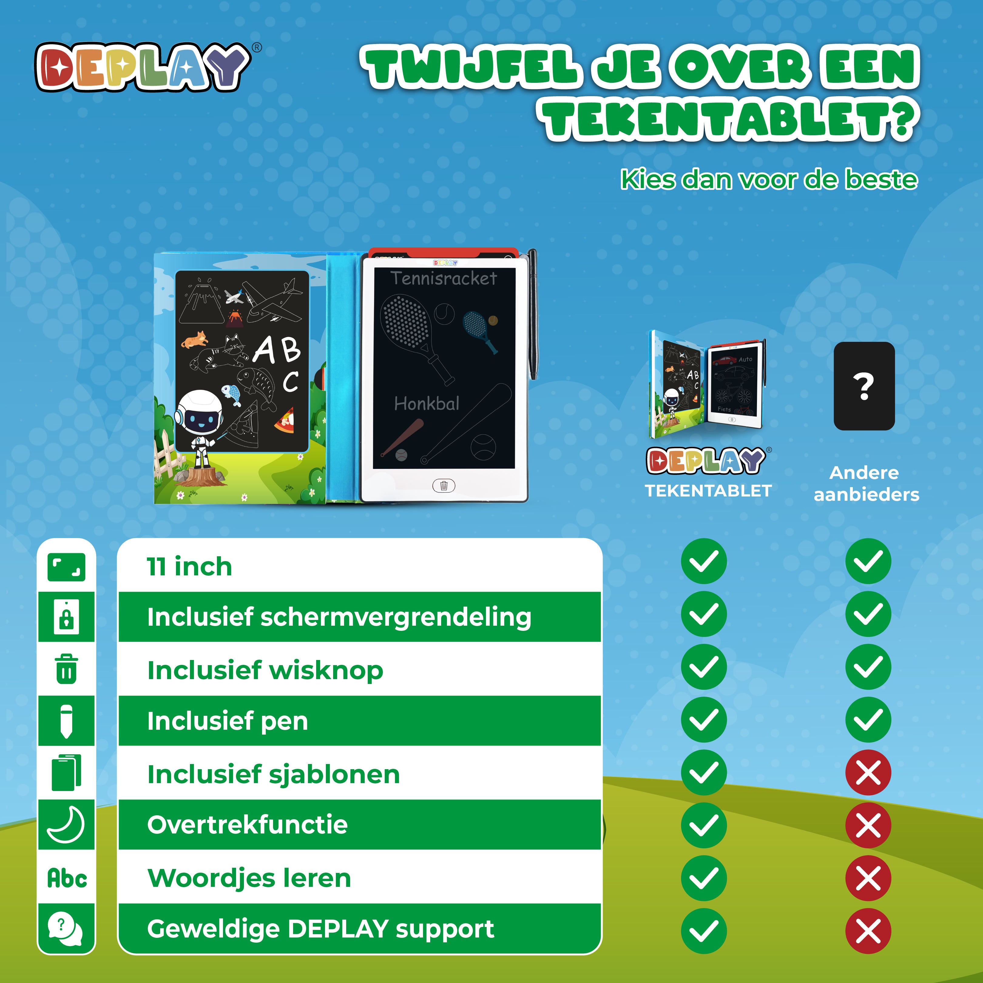 DEPLAY Tekentablet 11'| 3-8 Jaar