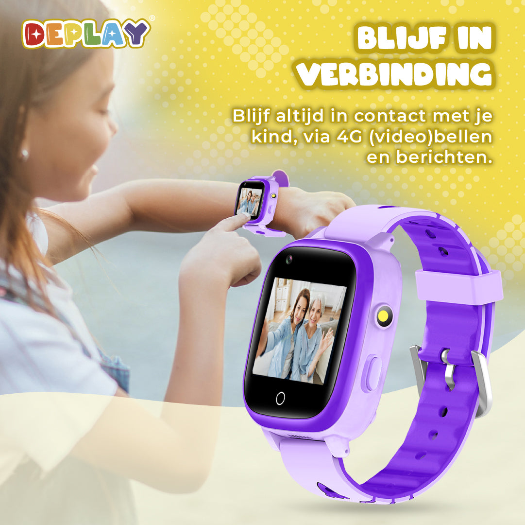 DEPLAY 4G KidsWatch | GPS Horloge Kind | Paars