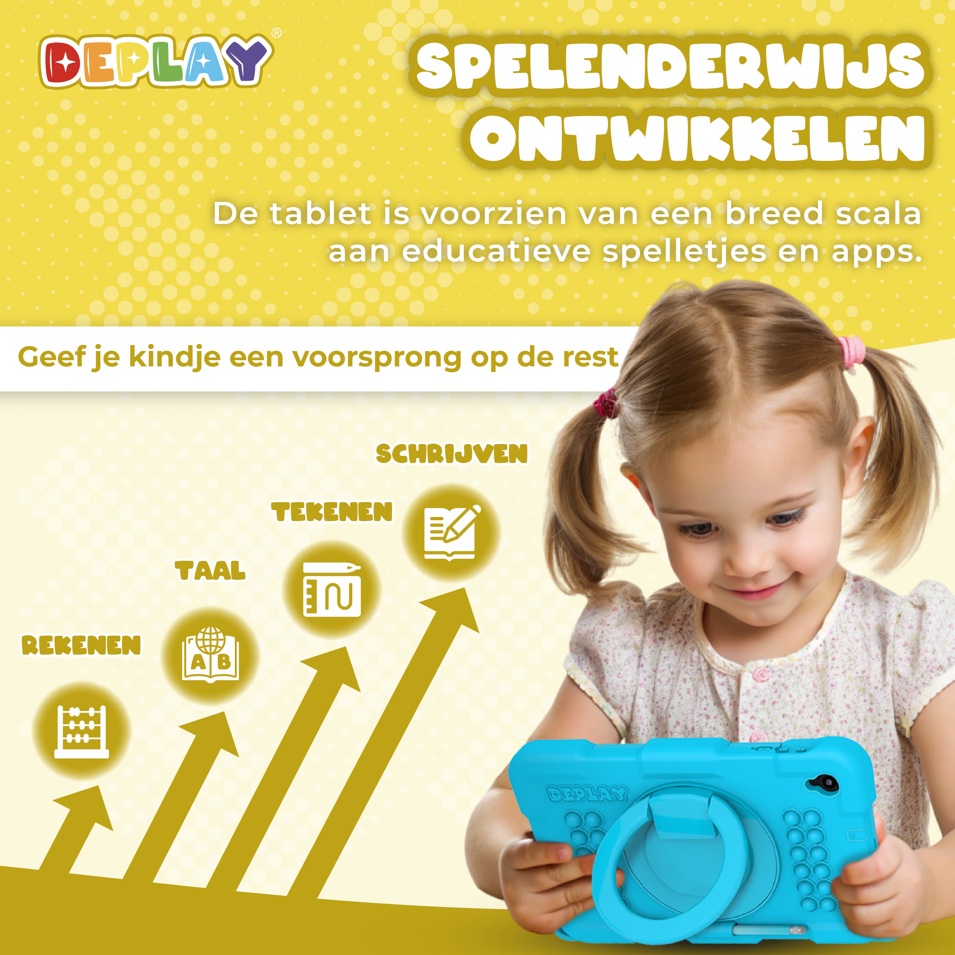 DEPLAY Kids Tablet SMART 4 | Beste Kindertablet | Blauw of Roze