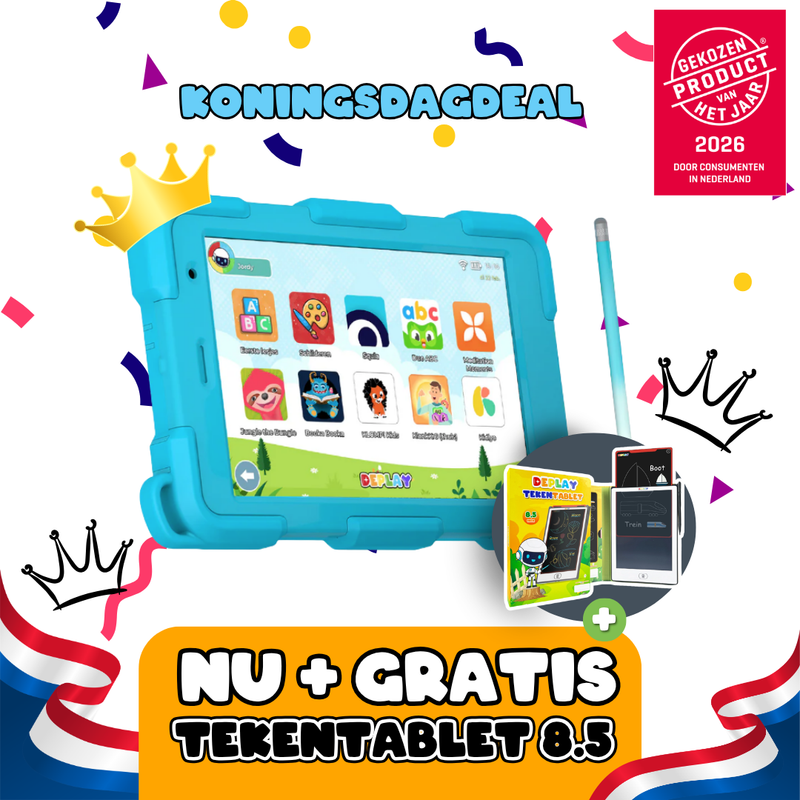 DEPLAY Kids Tablet SMART 5 | Veilige Schermtijd met Oudercontrole (Blauw of Roze)