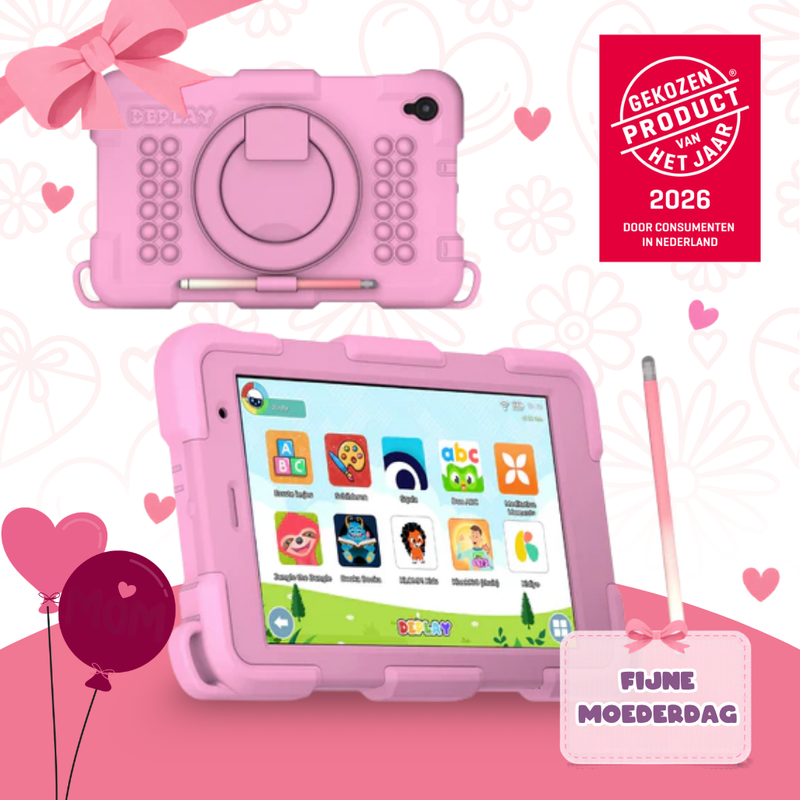 DEPLAY Kids Tablet SMART 5 | Veilige Schermtijd met Oudercontrole (Blauw of Roze)