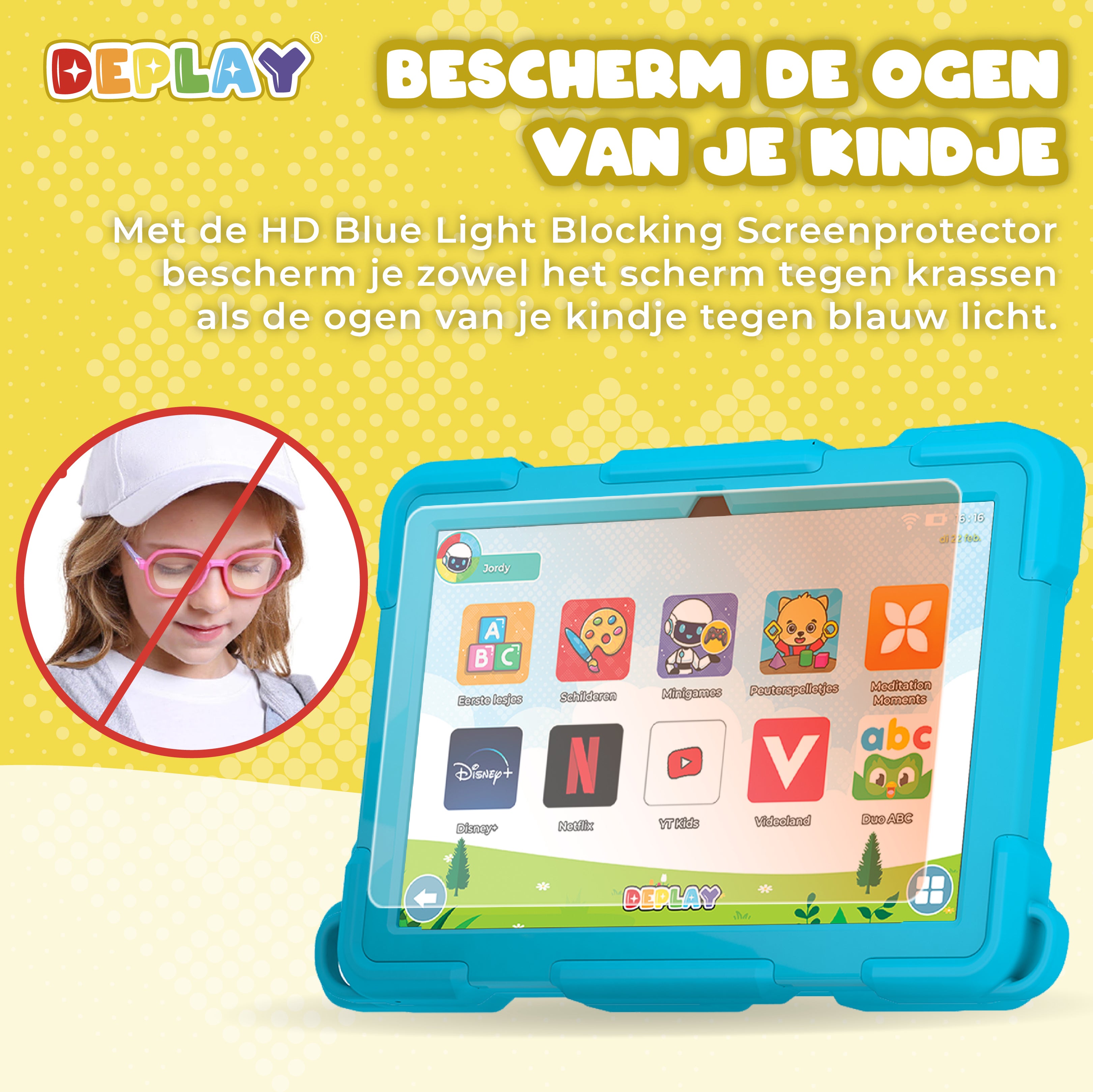 DEPLAY Kids Tablet (10') PRO 4  - Blauw of Roze