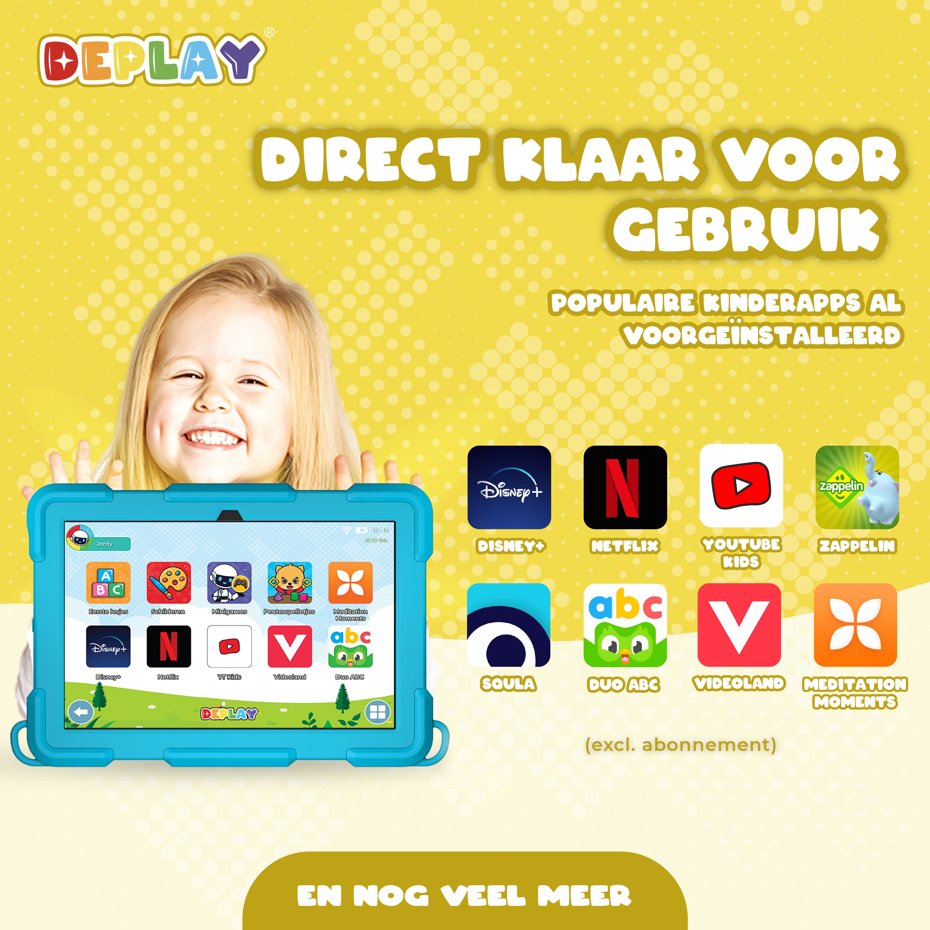 DEPLAY Kids Tablet (10') PRO 4  - Blauw of Roze