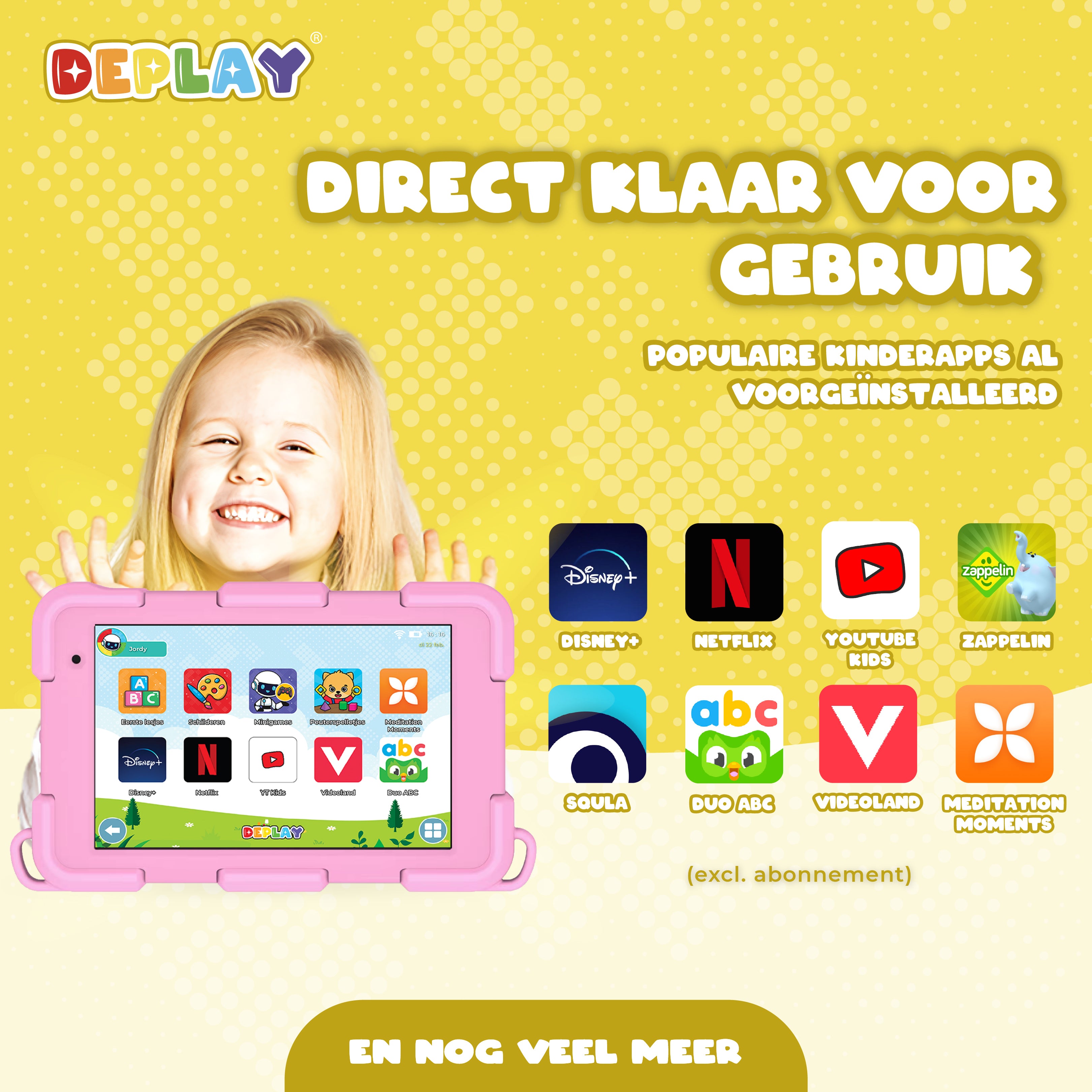 DEPLAY Kids Tablet SMART 4 | Beste Kindertablet | Blauw of Roze