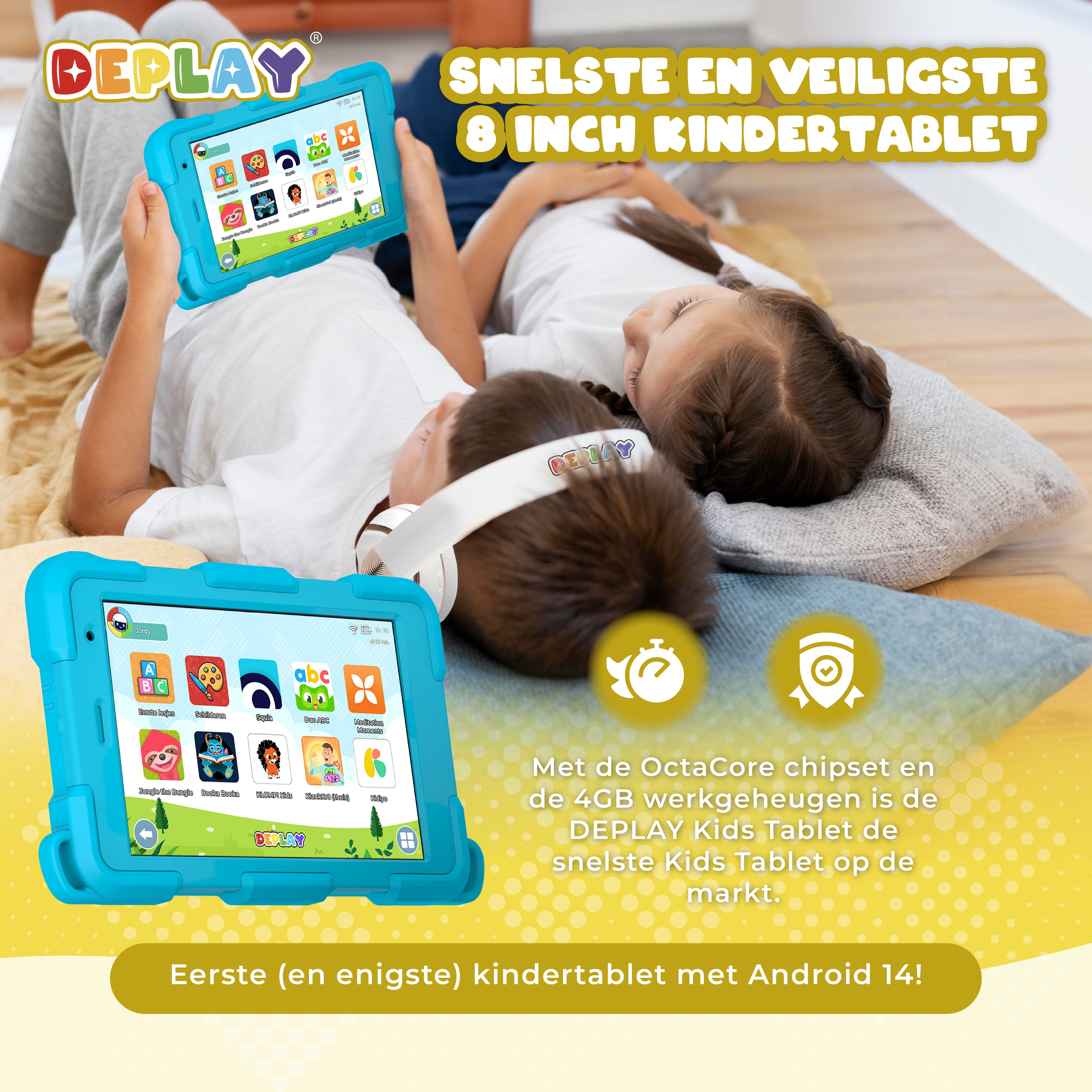 DEPLAY Kids Tablet SMART 5 | Beste Kindertablet | Blauw of Roze