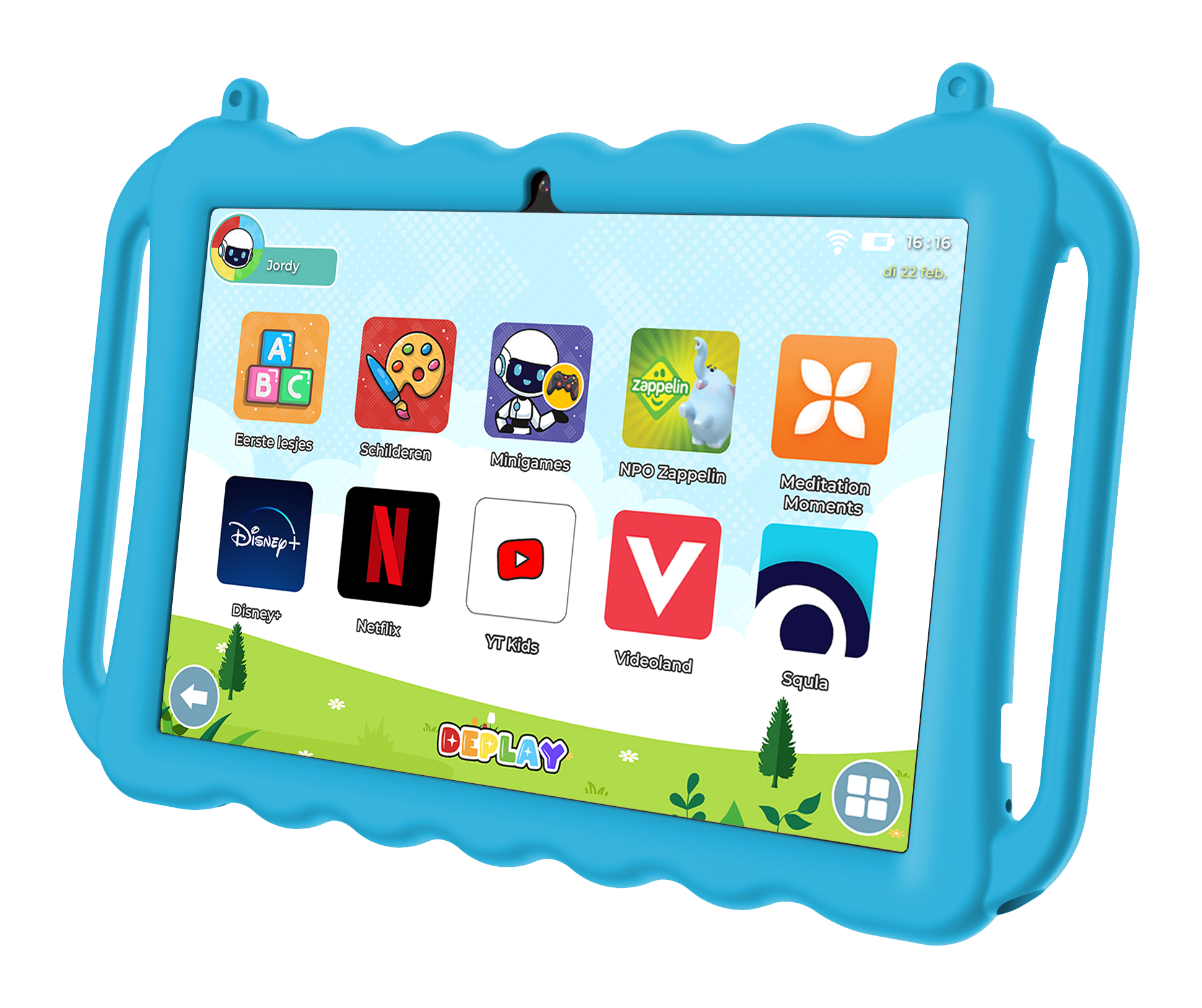 DEPLAY Kids Tablet PRO - Beschermhoes 10 inch Blauw
