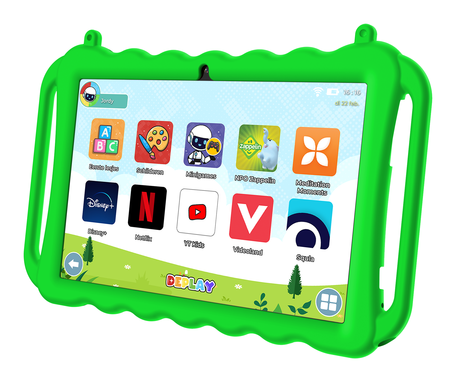 DEPLAY Kids Tablet PRO - Beschermhoes 10 inch Groen