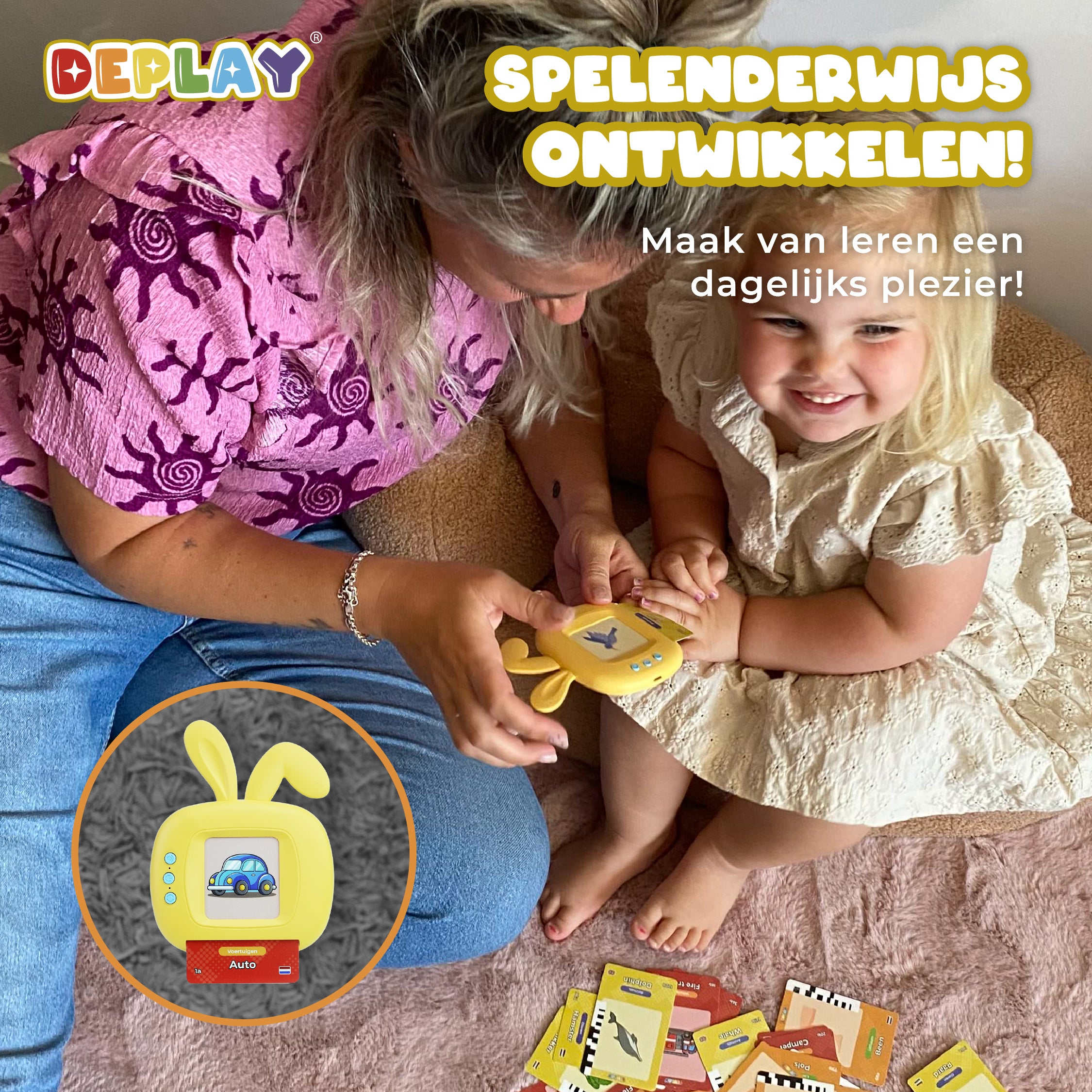 DEPLAY Praatkaarten - Leer je eerste Nederlandse én Engelse woordjes! (1.5 - 5 jaar)