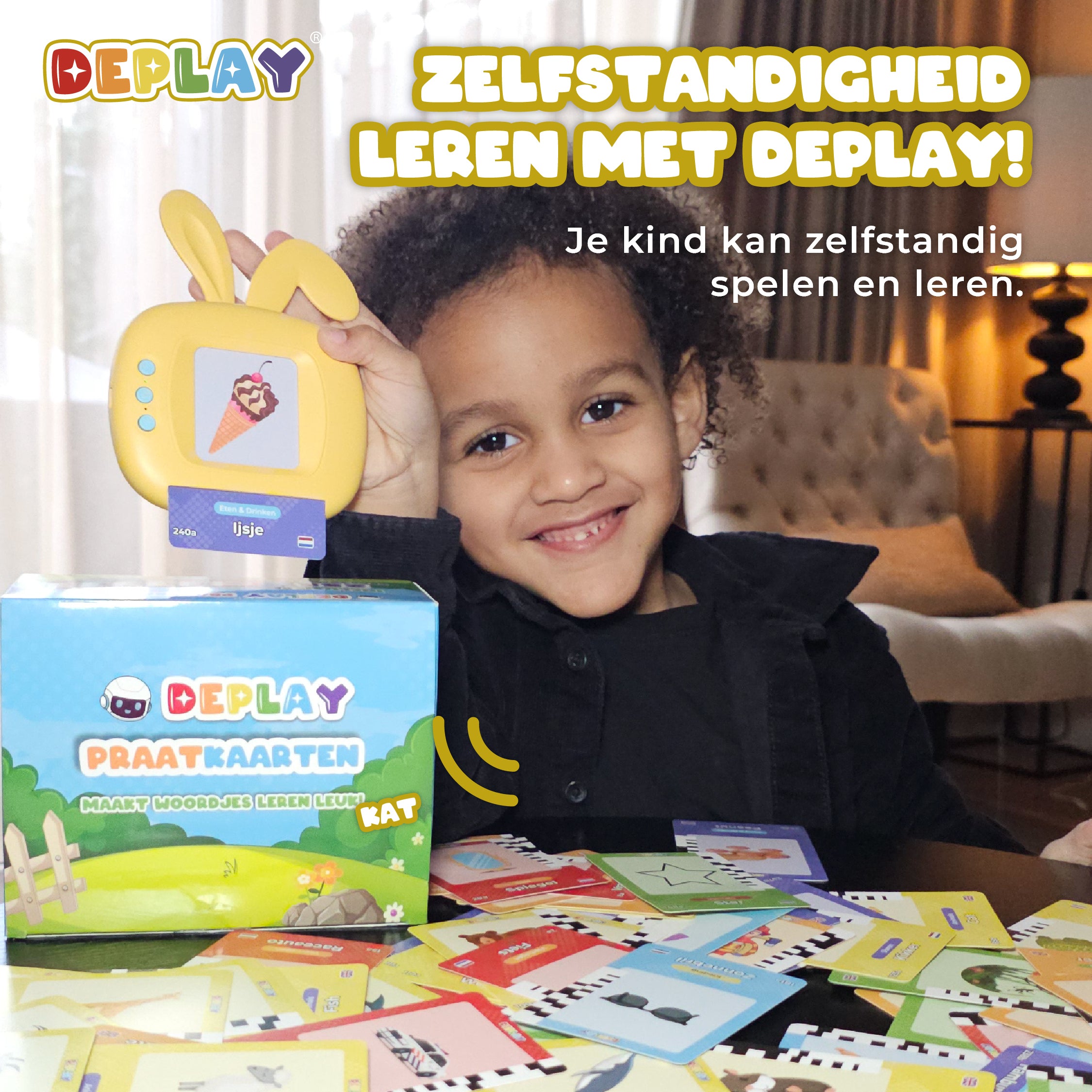DEPLAY Praatkaarten - Leer je eerste Nederlandse én Engelse woordjes! (1.5 - 5 jaar)