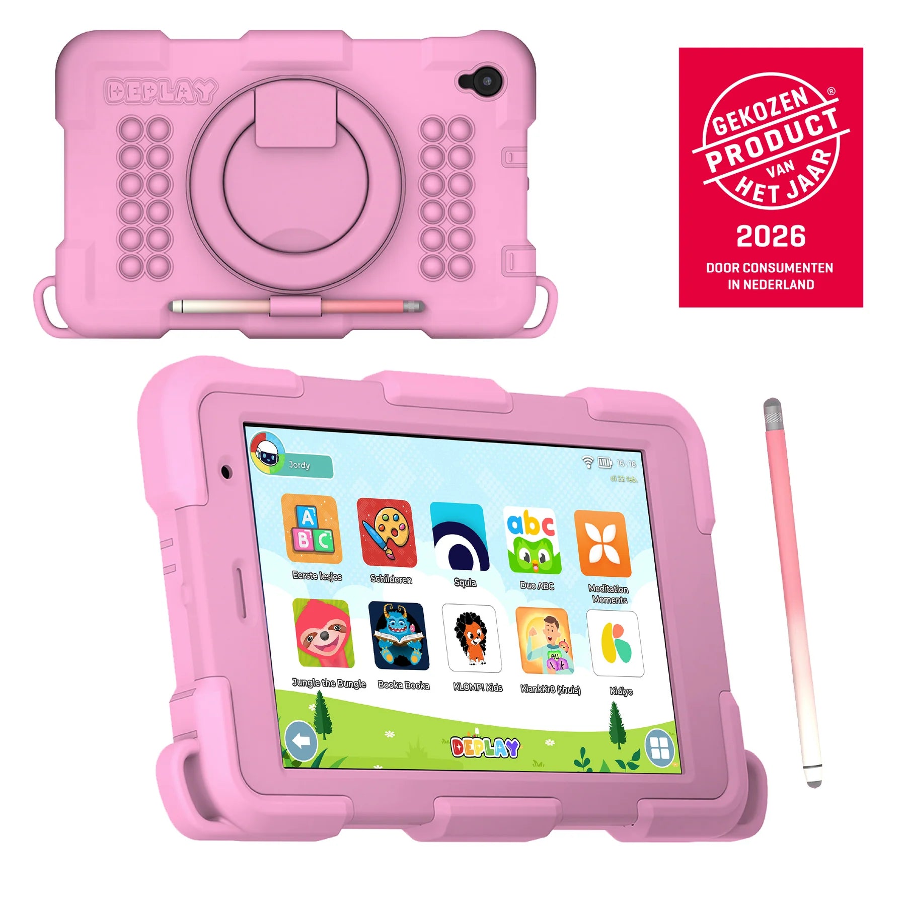 DEPLAY Kids Tablet SMART 5 | Veilige Schermtijd met Oudercontrole (Blauw of Roze)