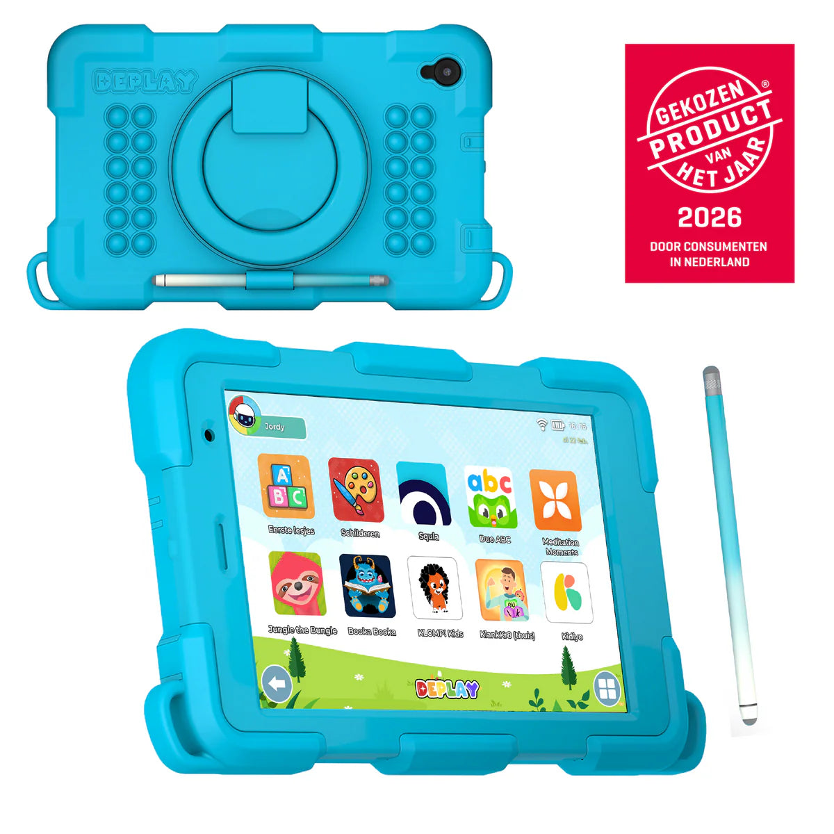 DEPLAY Kids Tablet SMART 5 | Veilige Schermtijd met Oudercontrole (Blauw of Roze)